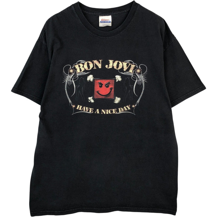 2000'S Hanes Bon Jovi Band T-shirt (Men's size L) cotton black type Vintage Second Hand