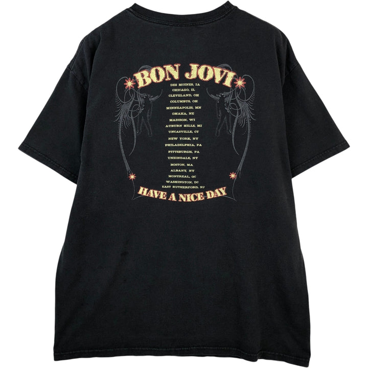 2000'S Hanes Bon Jovi Band T-shirt (Men's size L) cotton black type Vintage Second Hand
