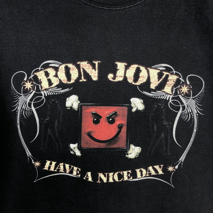 2000'S Hanes Bon Jovi Band T-shirt (Men's size L) cotton black type Vintage Second Hand