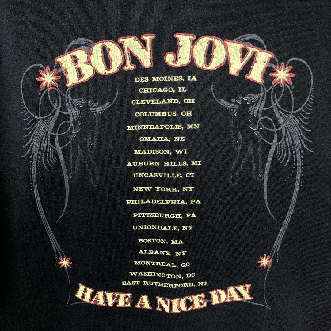2000'S Hanes Bon Jovi Band T-shirt (Men's size L) cotton black type Vintage Second Hand