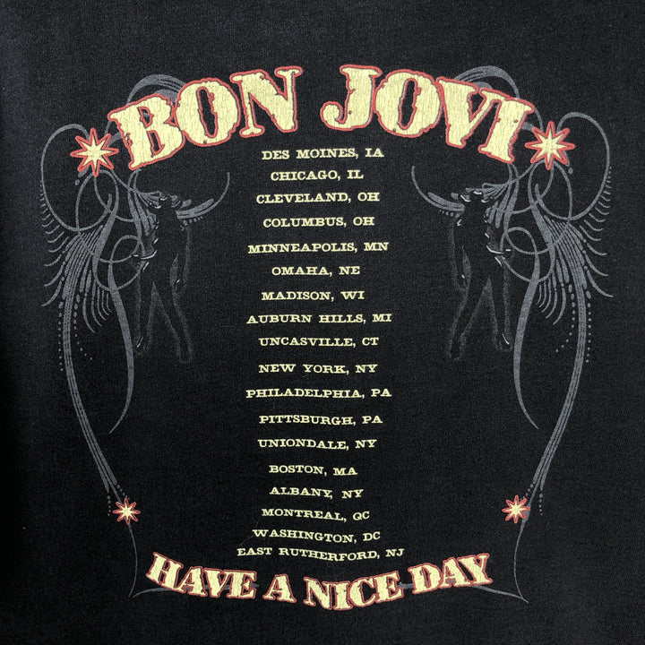 2000'S Hanes Bon Jovi Band T-shirt (Men's size L) cotton black type Vintage Second Hand