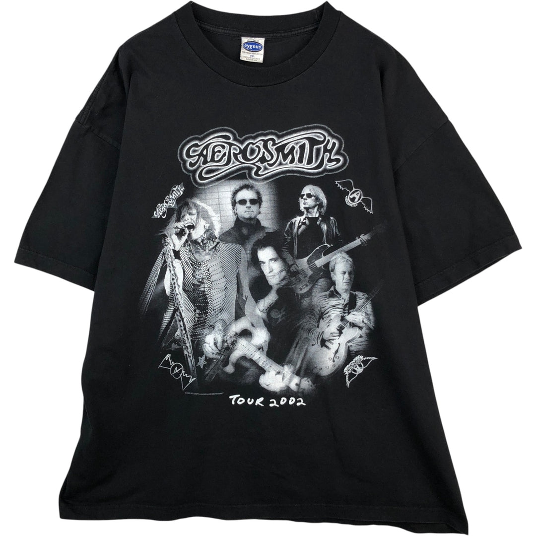 2000'S Aerosmith band t-shirt (Men's XXL equivalent) by eygnus. cotton black type Vintage Second Hand