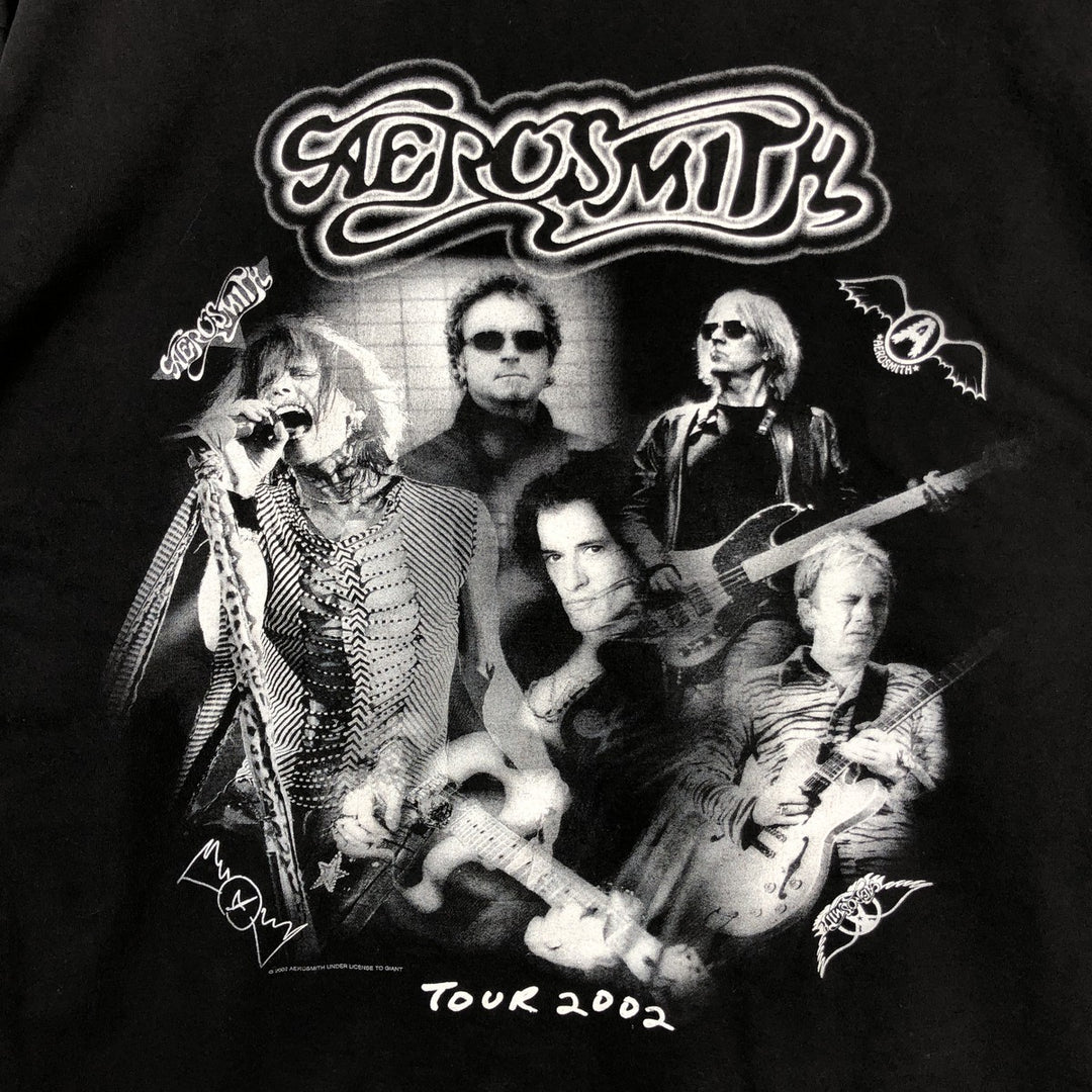 2000'S Aerosmith band t-shirt (Men's XXL equivalent) by eygnus. cotton black type Vintage Second Hand