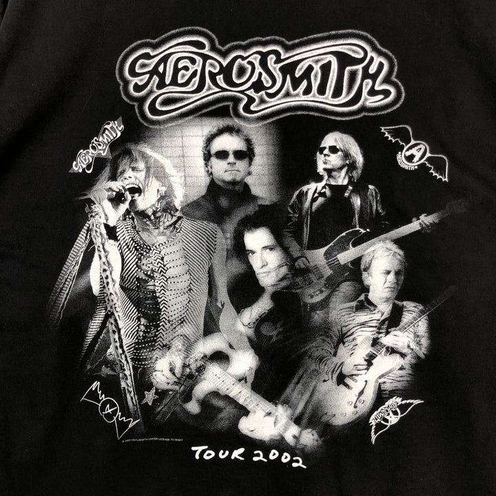 2000'S Aerosmith band t-shirt (Men's XXL equivalent) by eygnus. cotton black type Vintage Second Hand