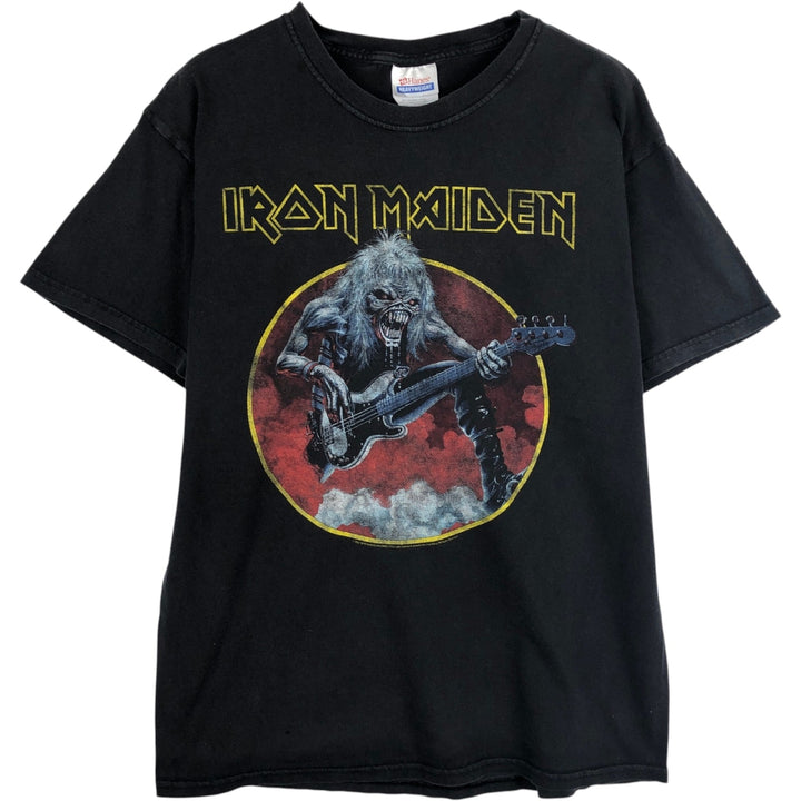 2000'S Hanes Heavyweight Iron Maiden Band T-shirt (Men's size L) cotton black type Vintage Second Hand