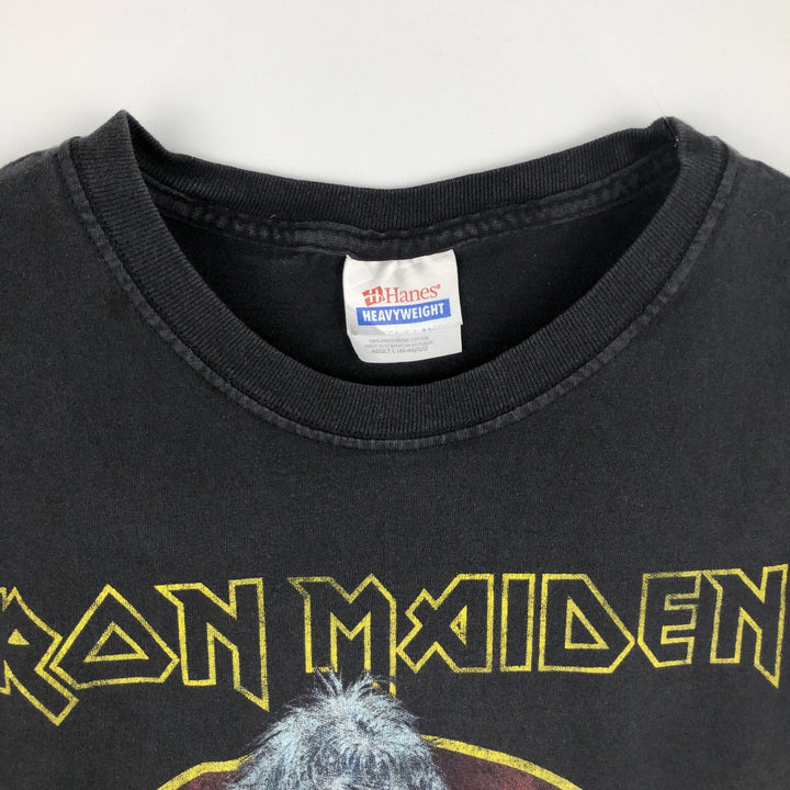 2000'S Hanes Heavyweight Iron Maiden Band T-shirt (Men's size L) cotton black type Vintage Second Hand