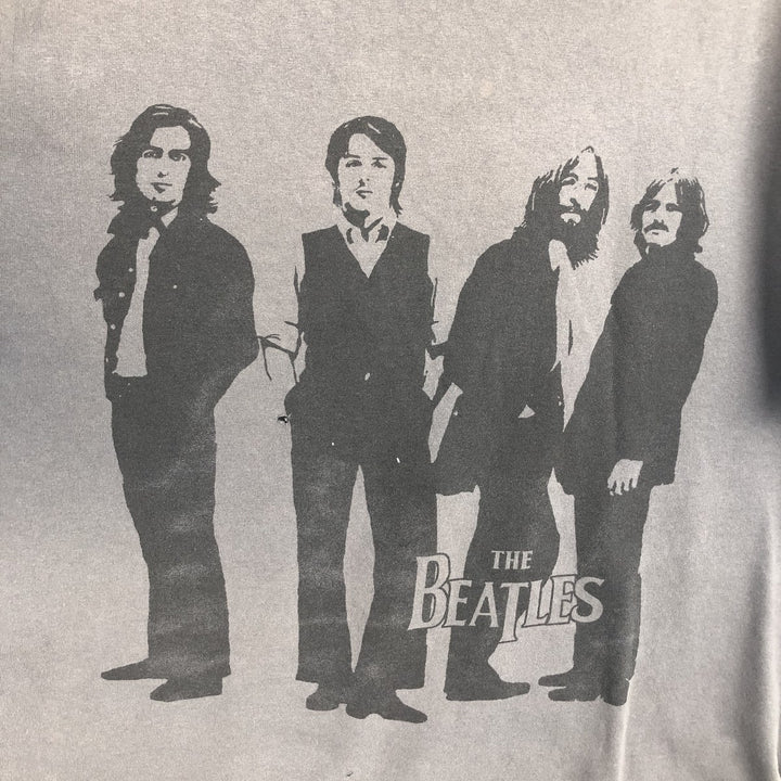 THE BEATLES Band T-shirt, Men's L size cotton Charcoal Vintage Second Hand