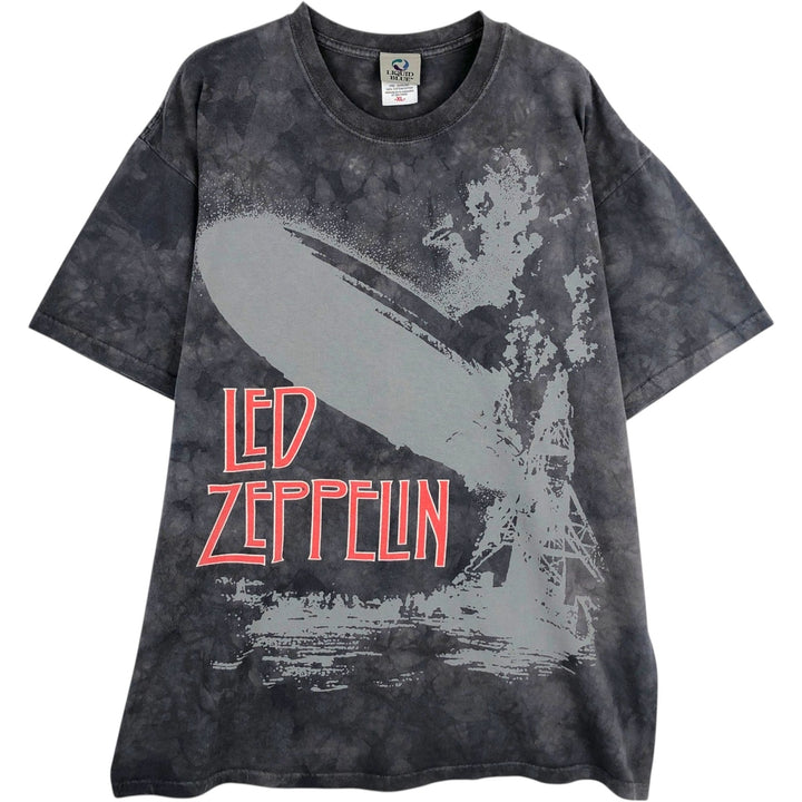 Liquid Blue LED Zeppelin Band T-Shirt (Men's XL equivalent) cotton Charcoal Vintage Second Hand