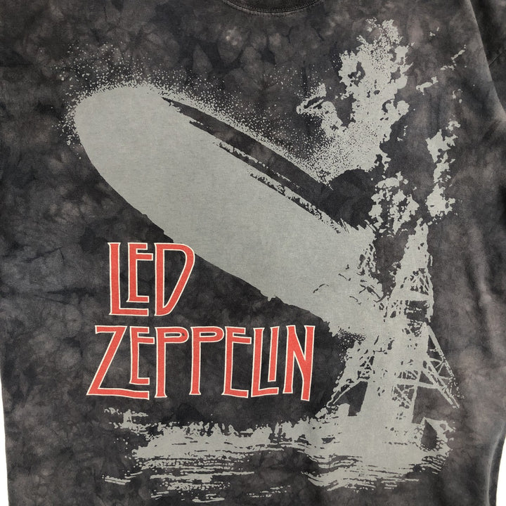 Liquid Blue LED Zeppelin Band T-Shirt (Men's XL equivalent) cotton Charcoal Vintage Second Hand