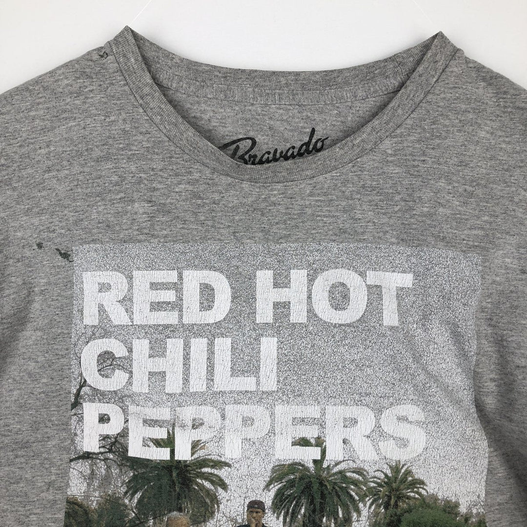 BRAVADO RED HOT CHILI PEPPERS Red Hot Chili Peppers Band T-shirt Band Tee Men's L size unclear gray type Vintage Second Hand