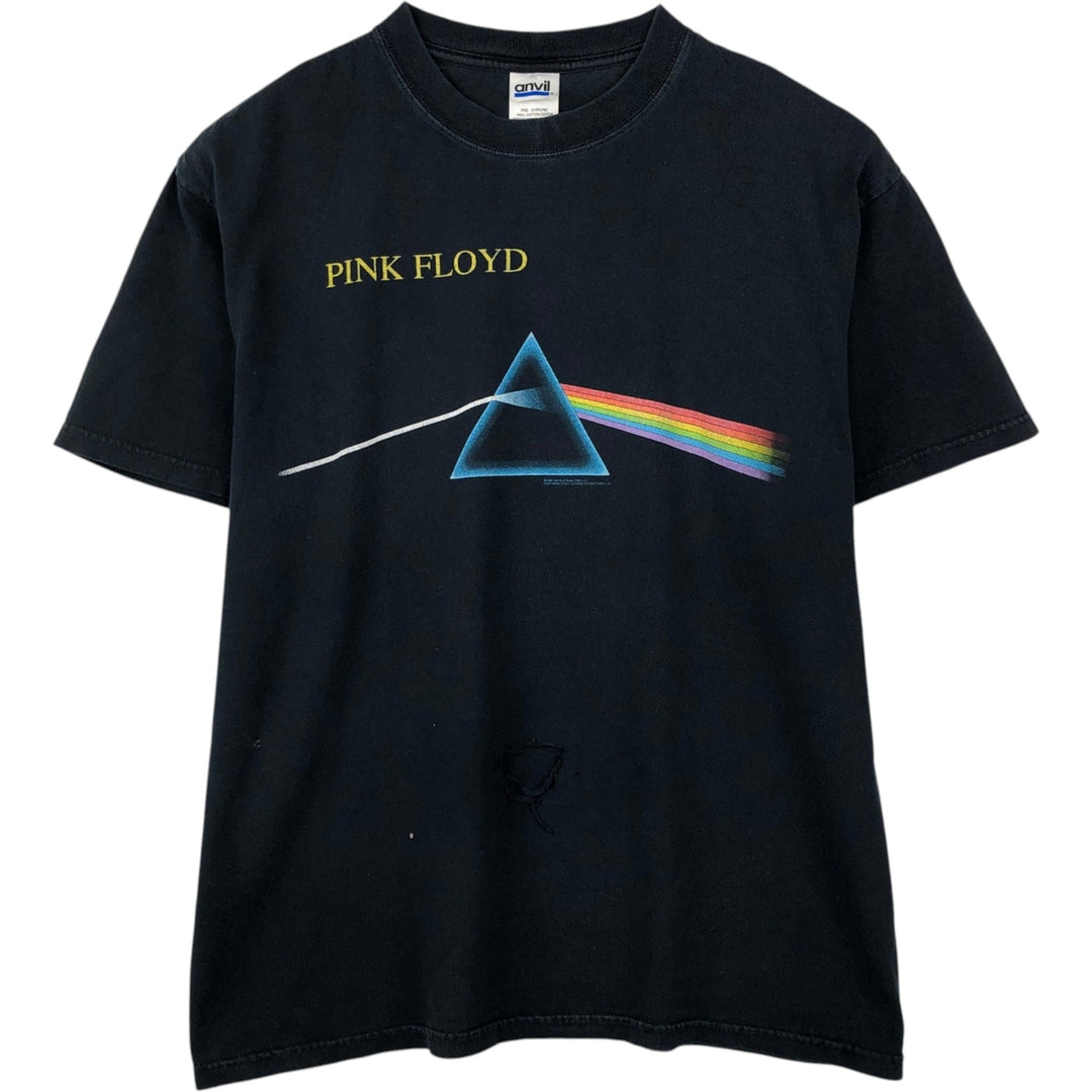 Anvil PINK FLOYD Pink Floyd Band T-shirt Band Tee Men's L size cotton black type Vintage Second Hand