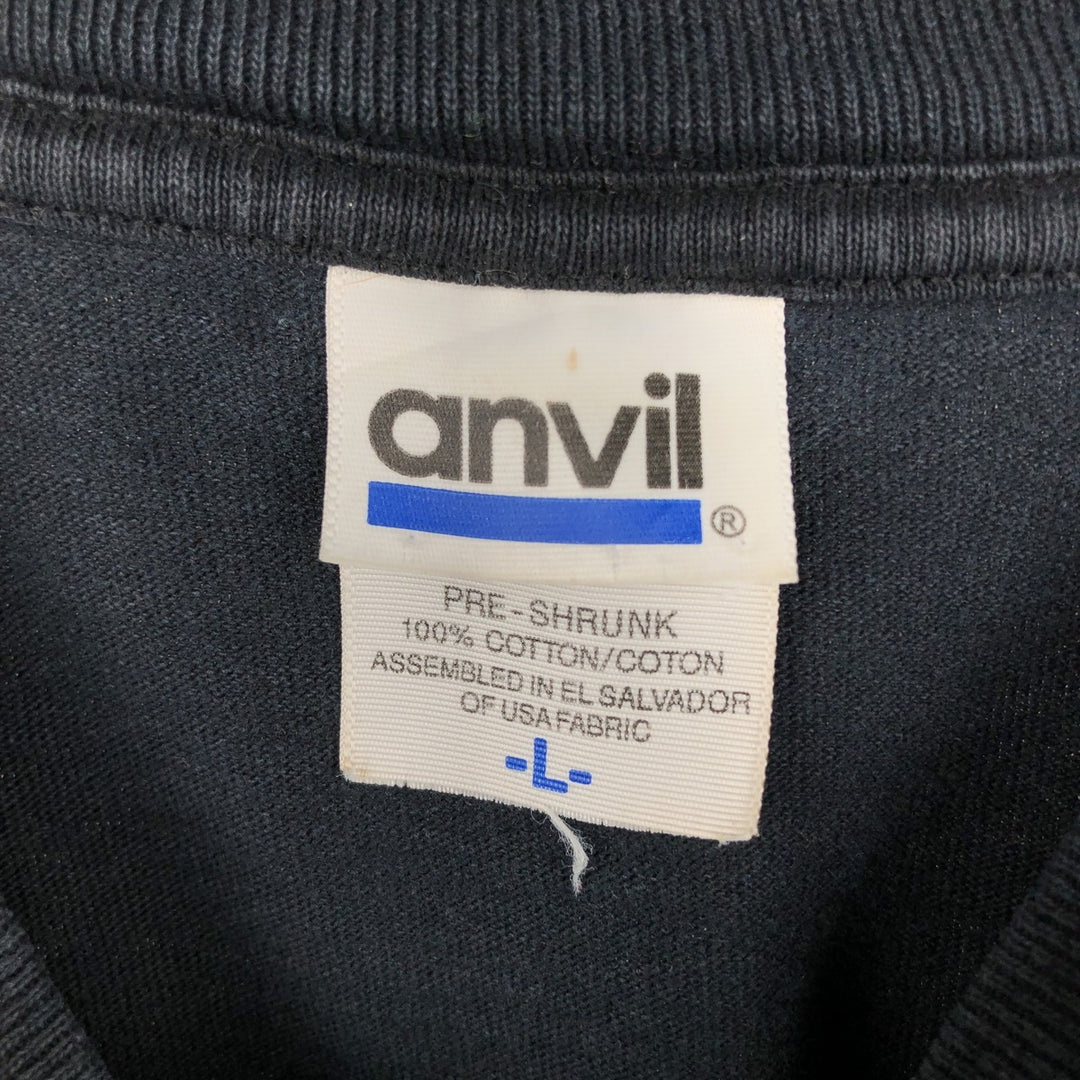 Anvil PINK FLOYD Pink Floyd Band T-shirt Band Tee Men's L size cotton black type Vintage Second Hand