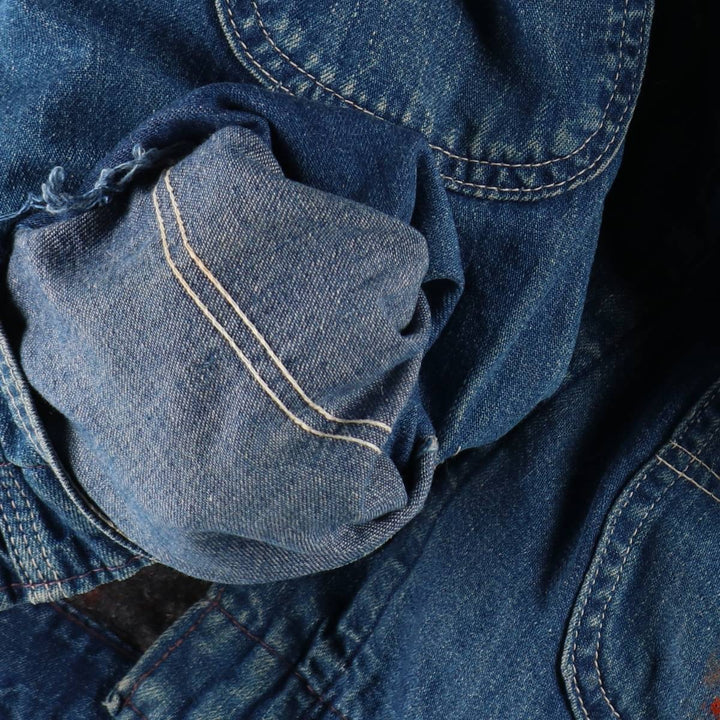 Vintage 1970'S Sears Work 'n Leisure denim coveralls, men's size XL unclear blue type Vintage Second Hand