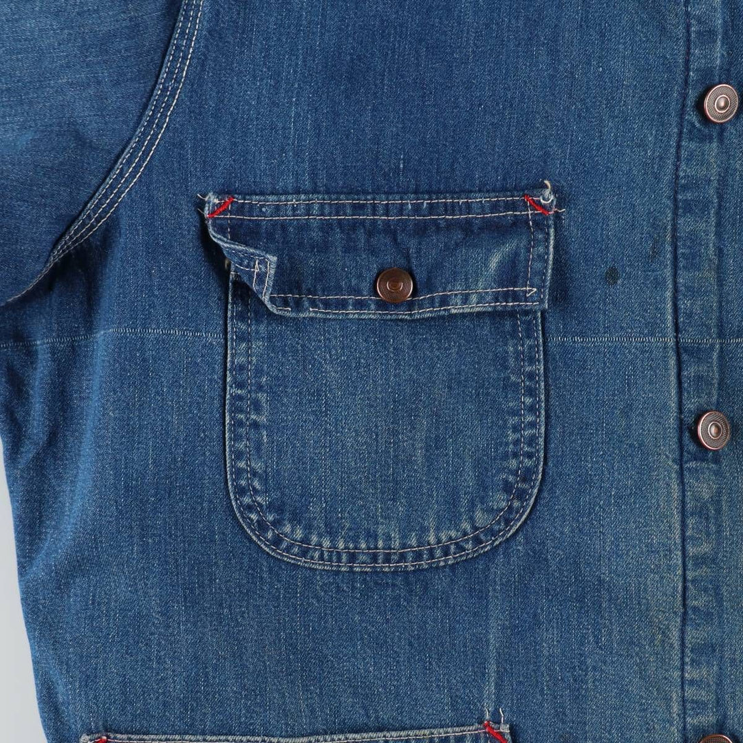 Vintage 1970'S Sears Work 'n Leisure denim coveralls, men's size XL unclear blue type Vintage Second Hand