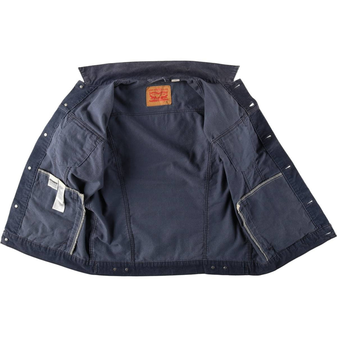 Levi's Corduroy Trucker Jacket, Men's Size XL (approx.) cotton navy blue type Vintage Second Hand