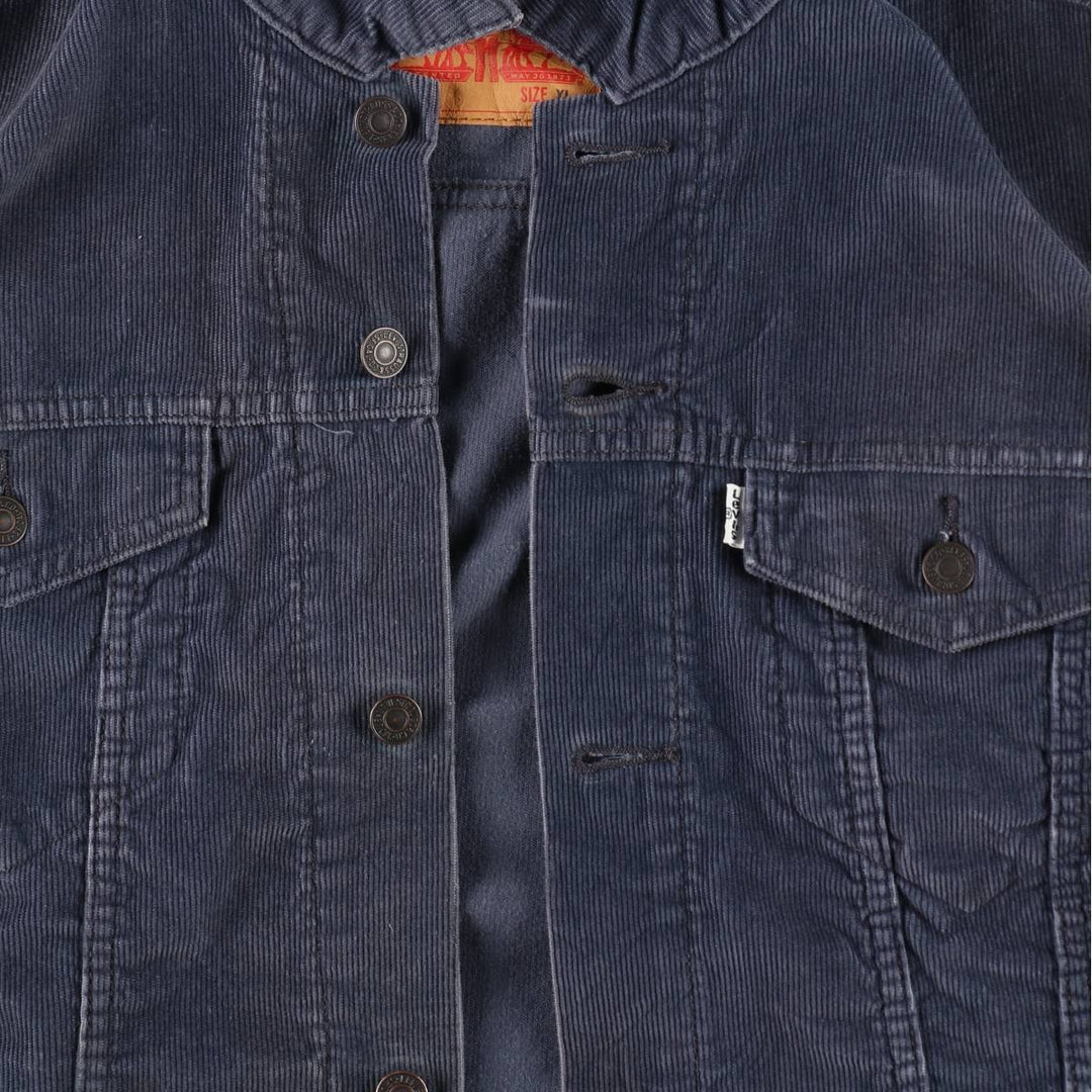 Levi's Corduroy Trucker Jacket, Men's Size XL (approx.) cotton navy blue type Vintage Second Hand