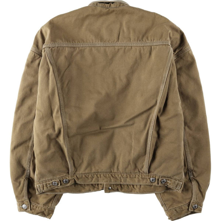 1990'S Levi's Trucker Jacket 71668-7726, Padded Cotton Twill Jacket, Men's Size L (Equivalent), Vintage cotton beige type brown Vintage Second Hand