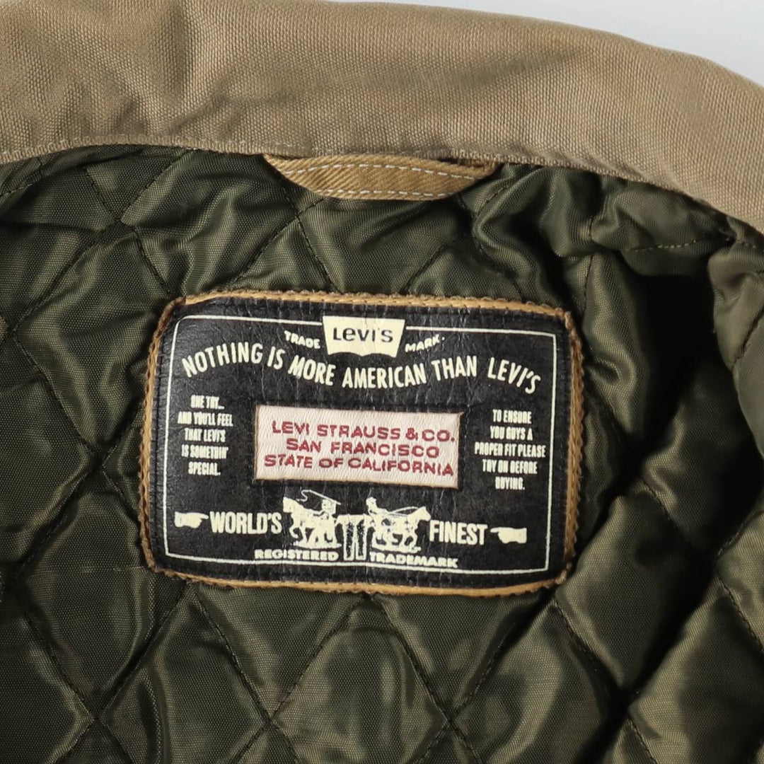 1990'S Levi's Trucker Jacket 71668-7726, Padded Cotton Twill Jacket, Men's Size L (Equivalent), Vintage cotton beige type brown Vintage Second Hand
