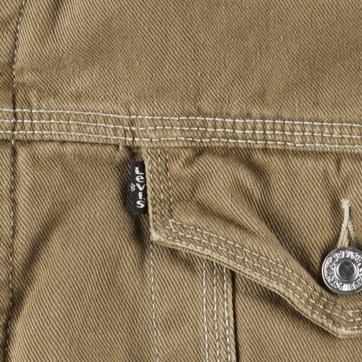 1990'S Levi's Trucker Jacket 71668-7726, Padded Cotton Twill Jacket, Men's Size L (Equivalent), Vintage cotton beige type brown Vintage Second Hand