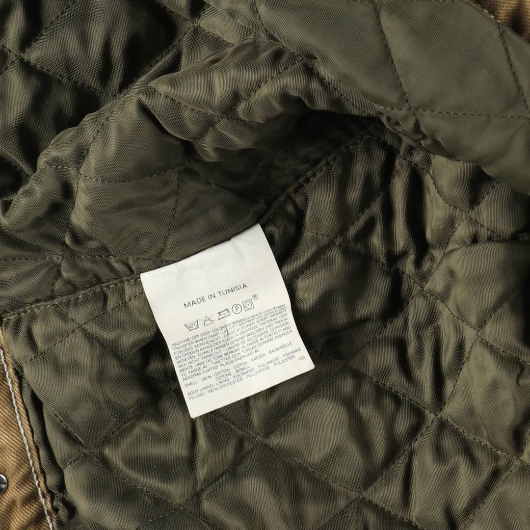 1990'S Levi's Trucker Jacket 71668-7726, Padded Cotton Twill Jacket, Men's Size L (Equivalent), Vintage cotton beige type brown Vintage Second Hand