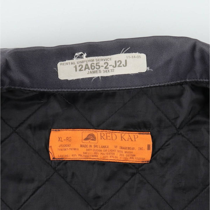 Red kap Work Jacket, Men's XL polyester Charcoal Vintage Second Hand