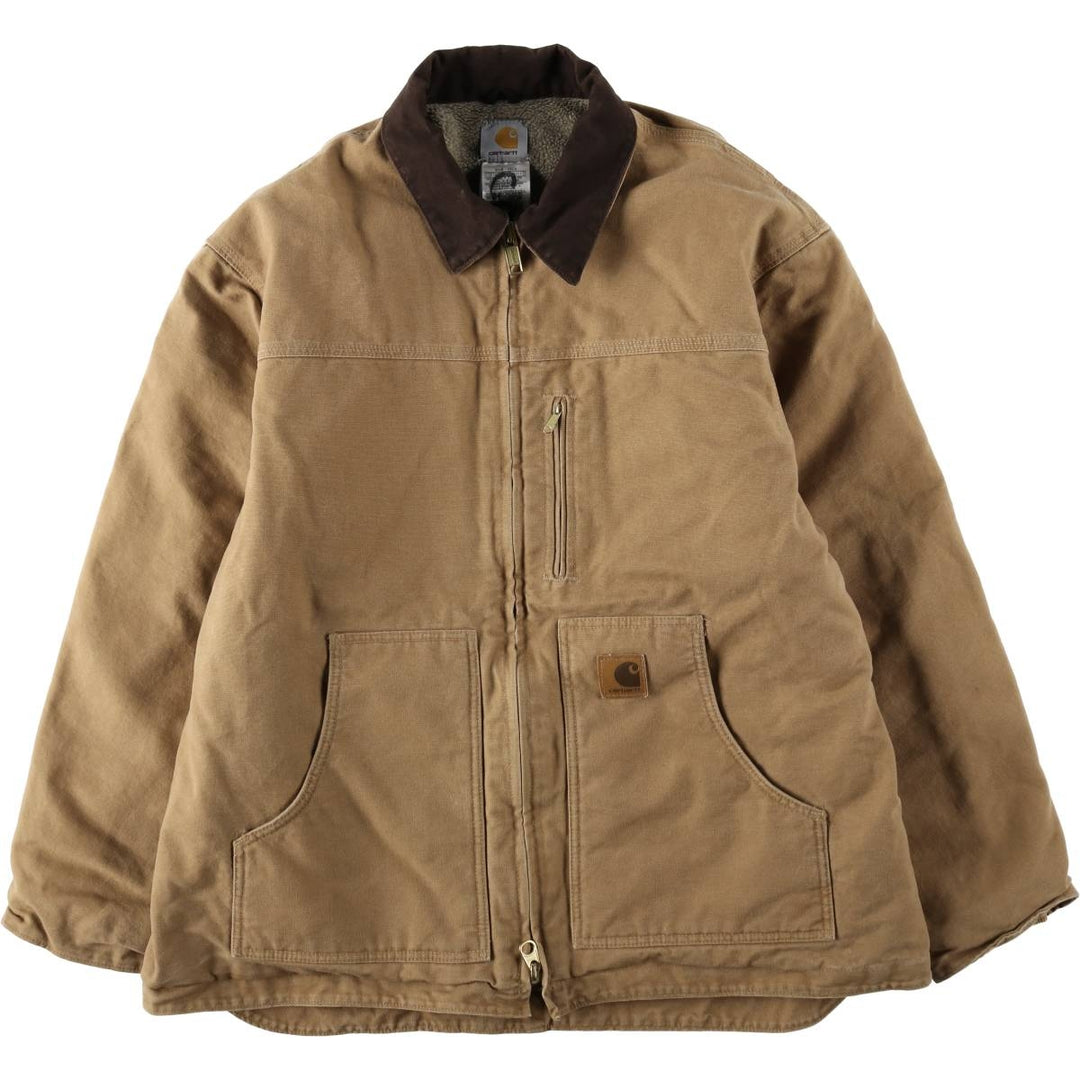 2000'S Carhartt Ridgecoat Duck Work Jacket, Men's Size XL (approx.) cotton Beige type Vintage Second Hand