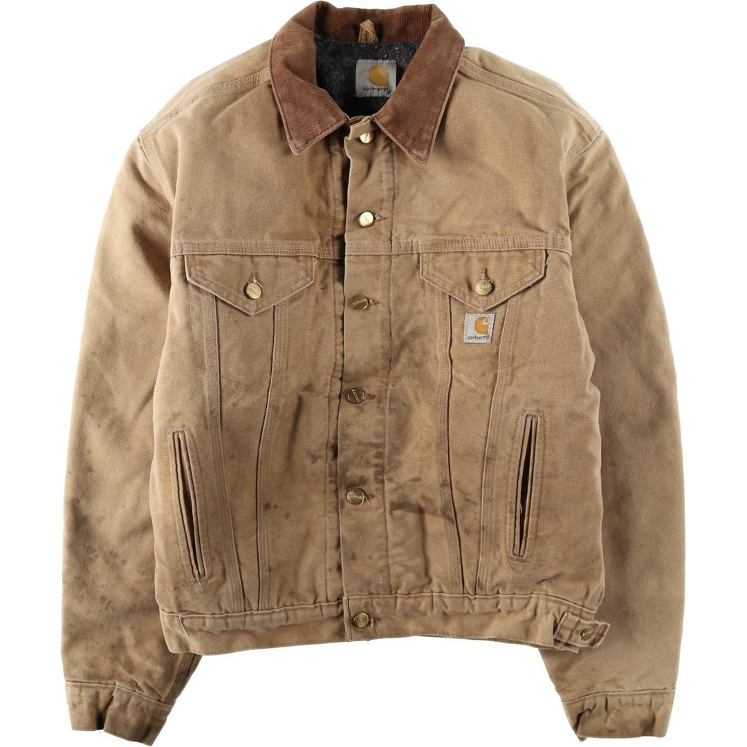 Carhartt Trucker Jacket Duck Work Jacket Men's Size L (approx.) unclear Beige type Vintage Second Hand