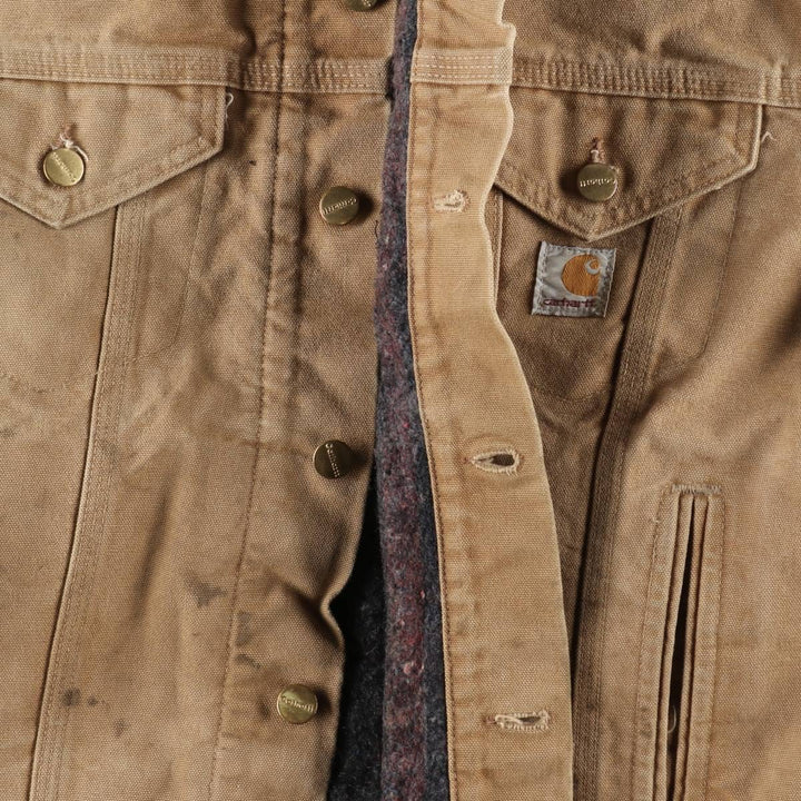 Carhartt Trucker Jacket Duck Work Jacket Men's Size L (approx.) unclear Beige type Vintage Second Hand