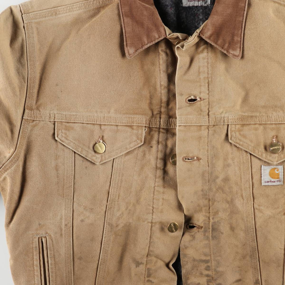 Carhartt Trucker Jacket Duck Work Jacket Men's Size L (approx.) unclear Beige type Vintage Second Hand