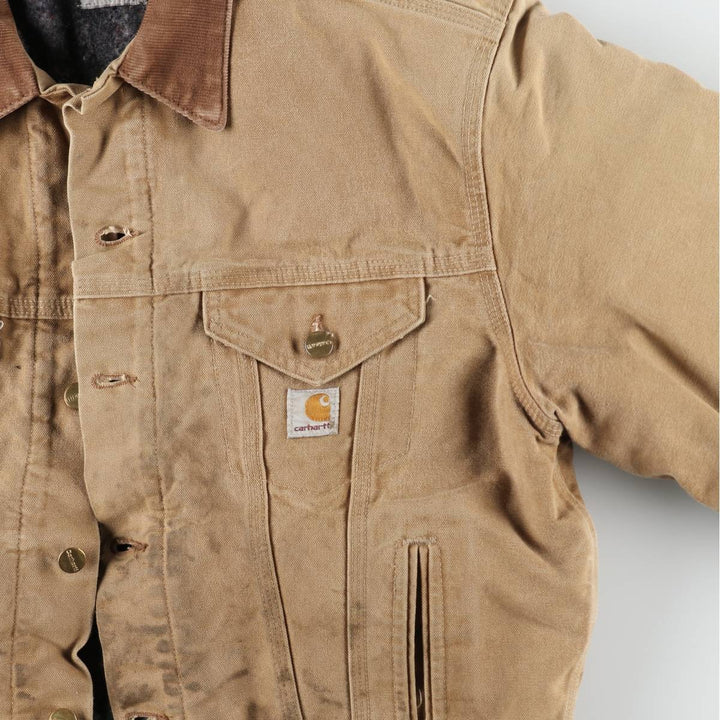 Carhartt Trucker Jacket Duck Work Jacket Men's Size L (approx.) unclear Beige type Vintage Second Hand