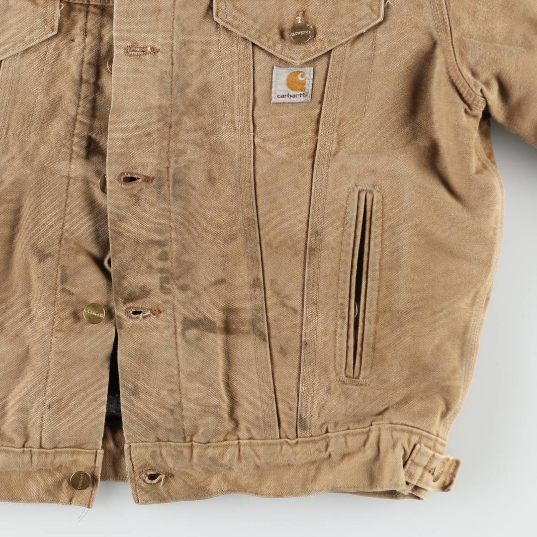 Carhartt Trucker Jacket Duck Work Jacket Men's Size L (approx.) unclear Beige type Vintage Second Hand