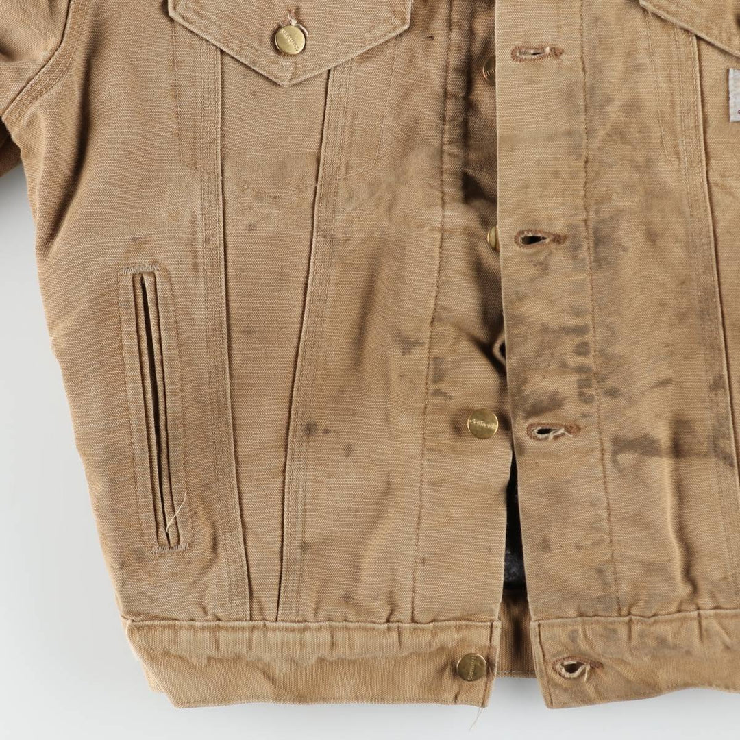 Carhartt Trucker Jacket Duck Work Jacket Men's Size L (approx.) unclear Beige type Vintage Second Hand