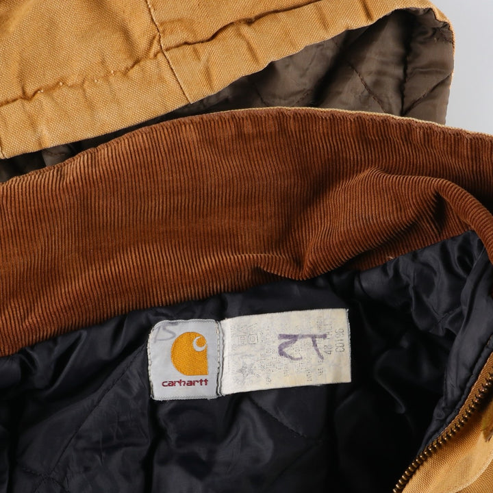 ~90'S Carhartt Traditional Coat, Padded Duck Work Jacket, Made in USA, Men's Size L (Equivalent), Vintage unclear ocher yellow type Vintage Second Hand