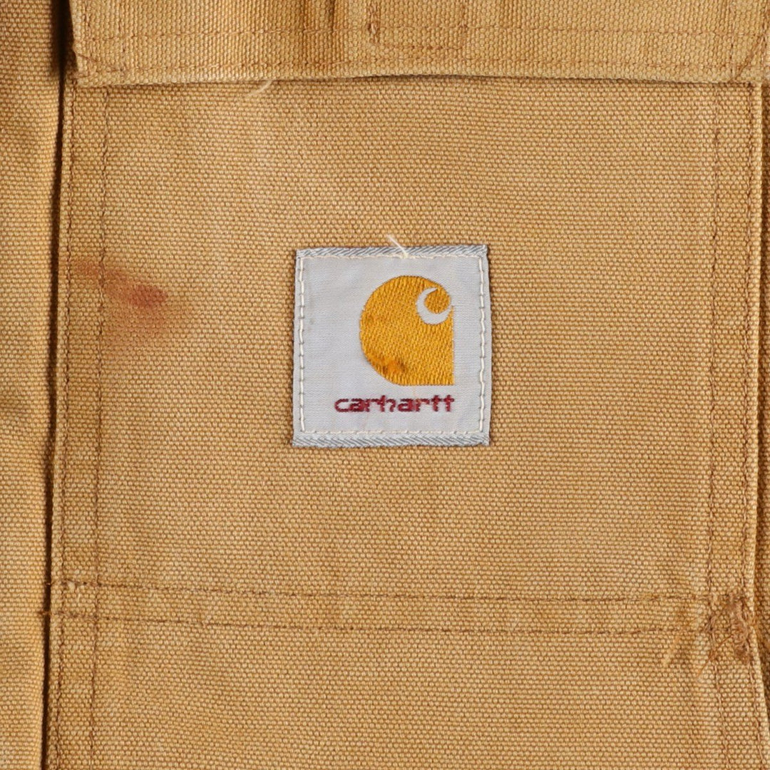 ~90'S Carhartt Traditional Coat, Padded Duck Work Jacket, Made in USA, Men's Size L (Equivalent), Vintage unclear ocher yellow type Vintage Second Hand