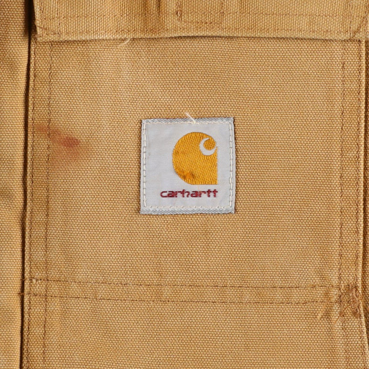 ~90'S Carhartt Traditional Coat, Padded Duck Work Jacket, Made in USA, Men's Size L (Equivalent), Vintage unclear ocher yellow type Vintage Second Hand