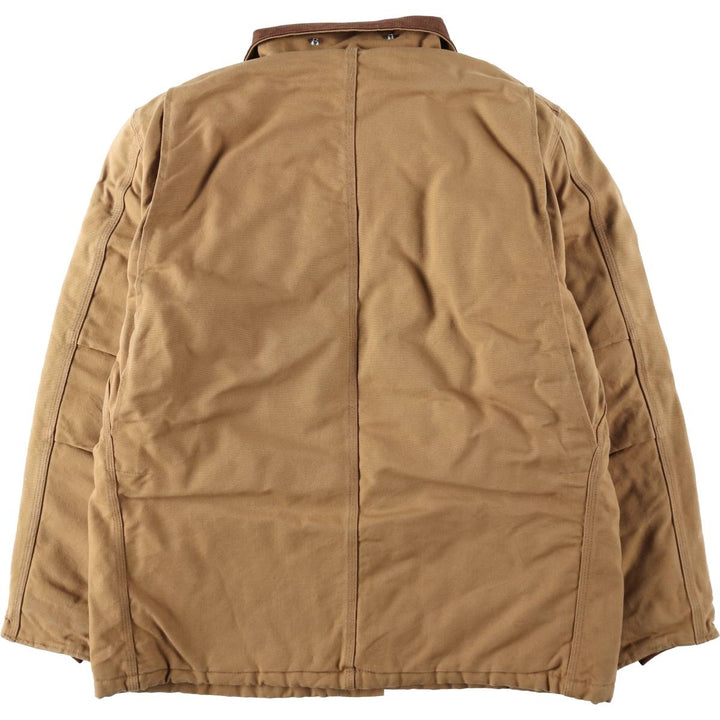 90'S Carhartt Traditional Padded Duck Work Jacket, Made in USA, Men's Size L, Vintage cotton beige type brown Vintage Second Hand