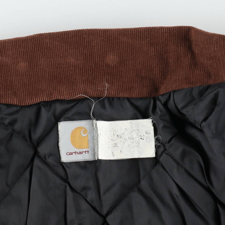 90'S Carhartt Traditional Padded Duck Work Jacket, Made in USA, Men's Size L, Vintage cotton beige type brown Vintage Second Hand