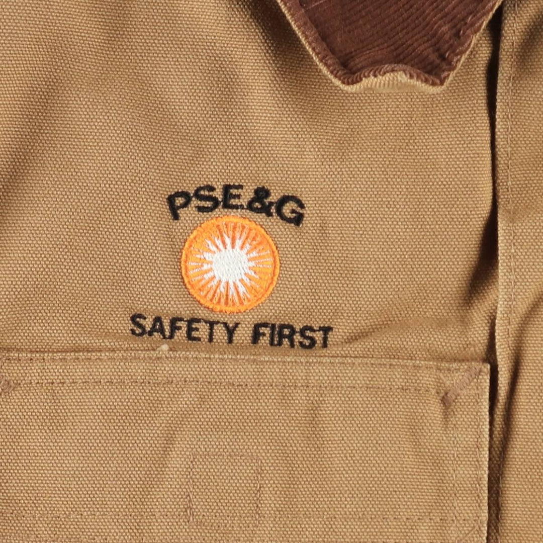 90'S Carhartt Traditional Padded Duck Work Jacket, Made in USA, Men's Size L, Vintage cotton beige type brown Vintage Second Hand