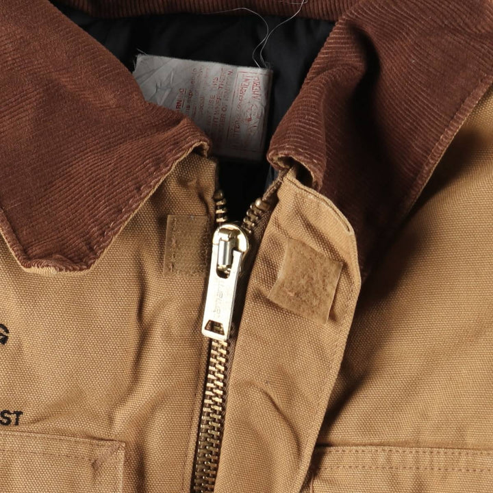 90'S Carhartt Traditional Padded Duck Work Jacket, Made in USA, Men's Size L, Vintage cotton beige type brown Vintage Second Hand