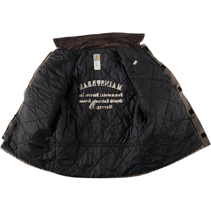 2000'S Carhartt Padded Traditional Coat Duck Work Jacket Made in USA Men's Size L (approx.) cotton brown type Vintage Second Hand