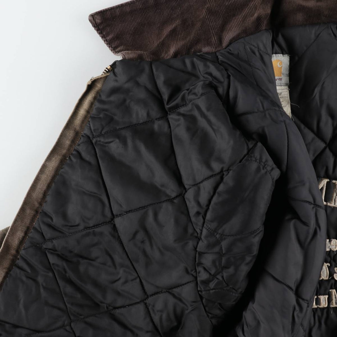 2000'S Carhartt Padded Traditional Coat Duck Work Jacket Made in USA Men's Size L (approx.) cotton brown type Vintage Second Hand
