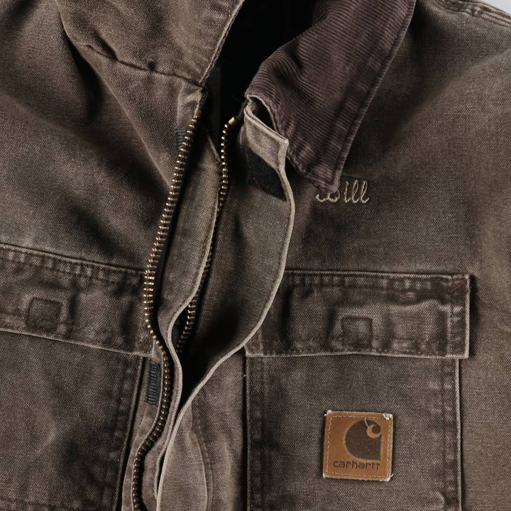 2000'S Carhartt Padded Traditional Coat Duck Work Jacket Made in USA Men's Size L (approx.) cotton brown type Vintage Second Hand