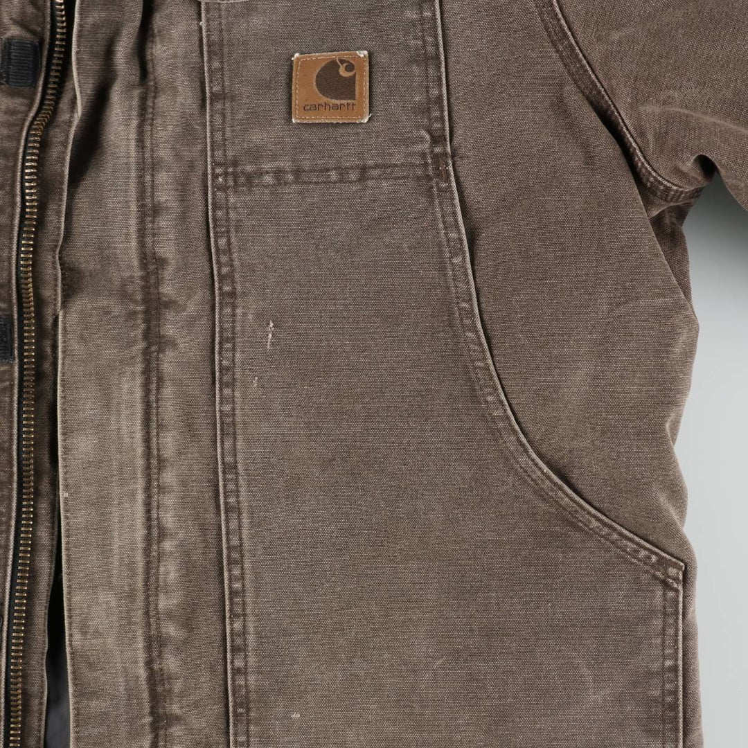 2000'S Carhartt Padded Traditional Coat Duck Work Jacket Made in USA Men's Size L (approx.) cotton brown type Vintage Second Hand