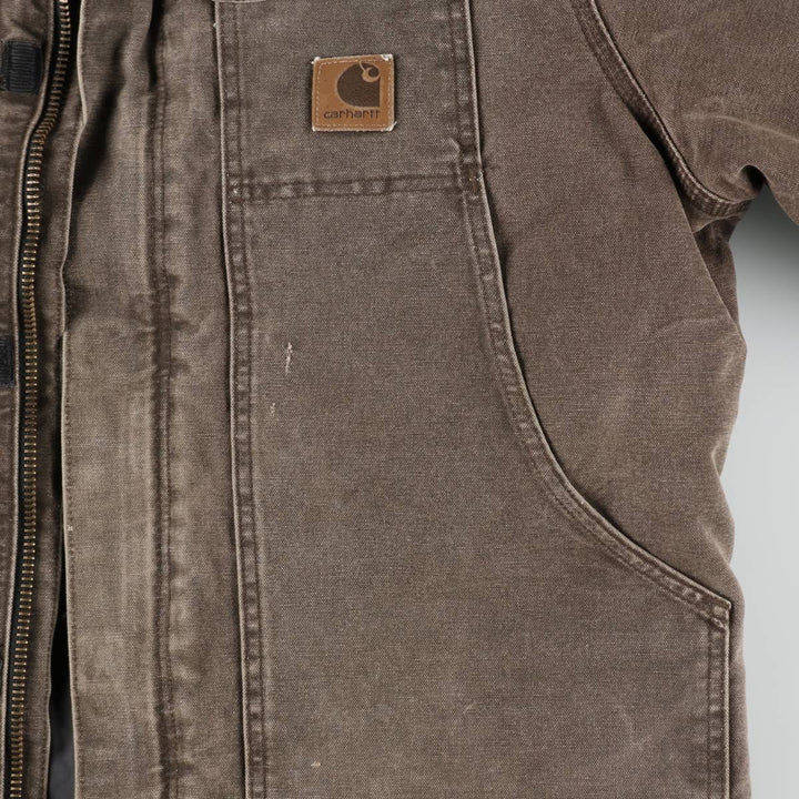2000'S Carhartt Padded Traditional Coat Duck Work Jacket Made in USA Men's Size L (approx.) cotton brown type Vintage Second Hand