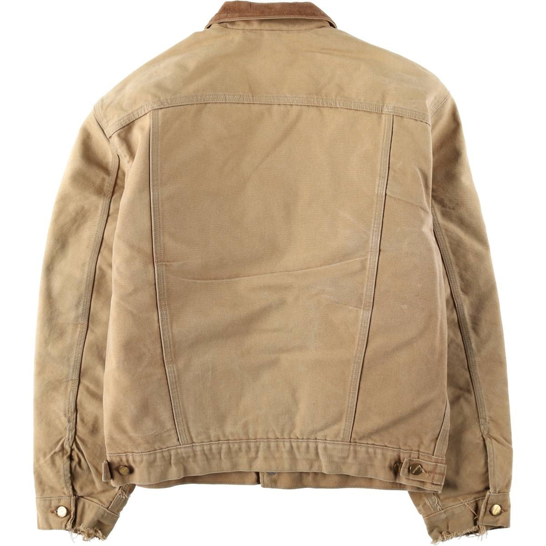 2000'S Carhartt Padded Trucker Jacket, Duck Work Jacket, Made in USA, Men's Size L (approx.) cotton Beige type Vintage Second Hand