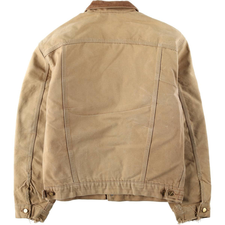 2000'S Carhartt Padded Trucker Jacket, Duck Work Jacket, Made in USA, Men's Size L (approx.) cotton Beige type Vintage Second Hand
