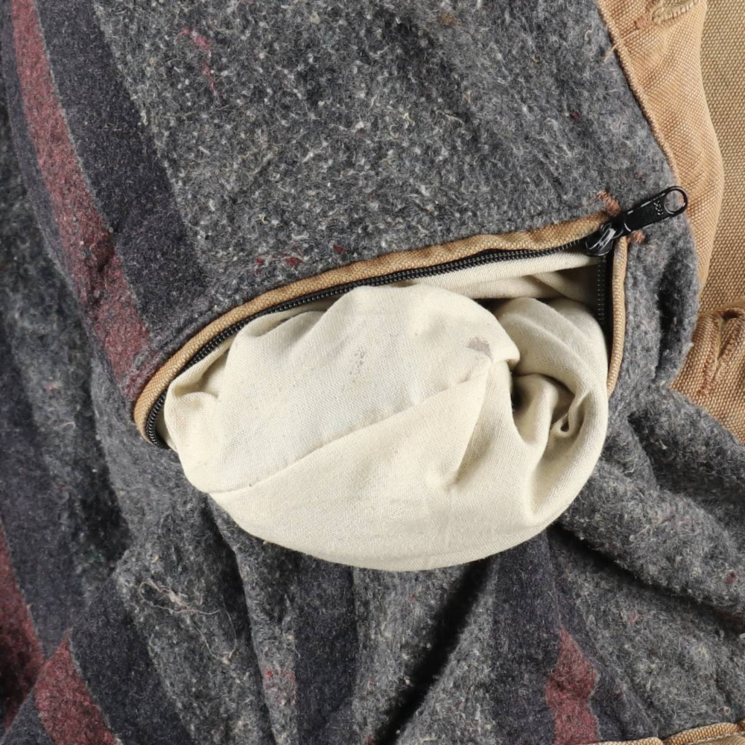 2000'S Carhartt Padded Trucker Jacket, Duck Work Jacket, Made in USA, Men's Size L (approx.) cotton Beige type Vintage Second Hand