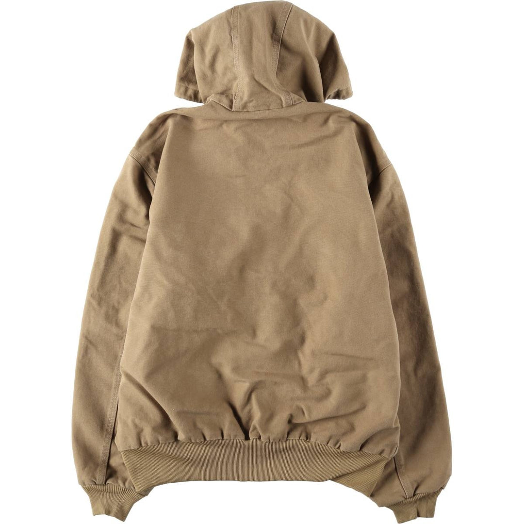 Carhartt Active Jacket Duck Full Zip Hoodie Men's L size cotton Beige type Vintage Second Hand
