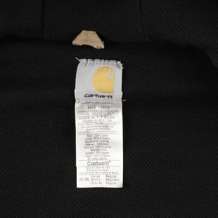 Carhartt Active Jacket Duck Full Zip Hoodie Men's L size cotton Beige type Vintage Second Hand