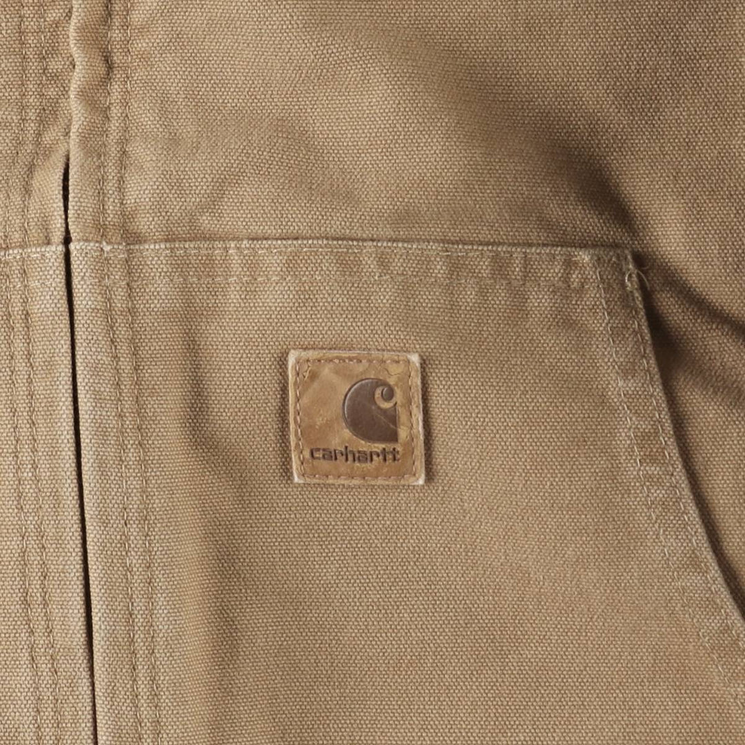Carhartt Active Jacket Duck Full Zip Hoodie Men's L size cotton Beige type Vintage Second Hand